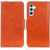 Peňaženkové kožené puzdro Nappa na Samsung Galaxy A25 5G - Oranžová