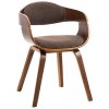 Design-Shop Stolička King látka, drevené nohy orech - Hnedá