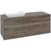 VILLEROY & BOCH Collaro závesná skrinka pod umývadlo na dosku (umývadlo vľavo), 4 zásuvky, s LED osvetlením, 1400 x 500 x 548 mm, Stone Oak, C117B0RK
