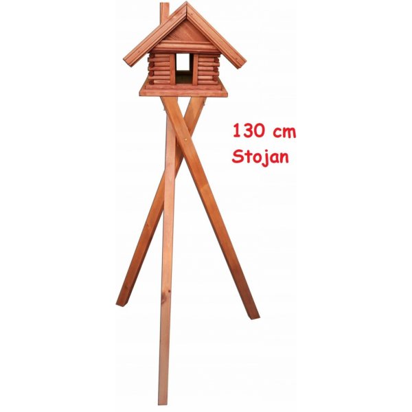 MKStor Drevené kŕmitko pre vtáky 48x42x38cm, vtáčia búdka, domček, hnedá +  stojan N60 120 cm od 57,9 € - Heureka.sk