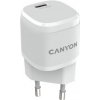 CANYON nabíječka do sítě H-20-05, 1x USB-C PD 20W, bílá