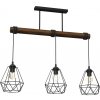 EUlight by MILAGRO Závesné svietidlo Acero, 3x čierne drôtené tienidlo, b/drevo