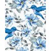zuty Zuty - Maľovanie Podľa Čísel - Modré Kvety A Kolibríky, 80X100 Cm, Plátno+Rám (8596530105954)