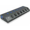 RAIDSONIC ICY BOX - 7x USB 3.0, 1x USB Type C, HUB IB-HUB1701-C3