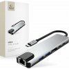 TECH-PROTECT HB02 HUB ADAPTER 6IN1 TYPE-C + USB2.0 + USB3.0 + HDMI 4K 30HZ + RJ45 + PD100W SPACE GREY