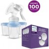 Philips AVENT Odsávačka mat. mlieka manuálna s VIA systémom + Vložky do podprsenky jednorazové 60 ks