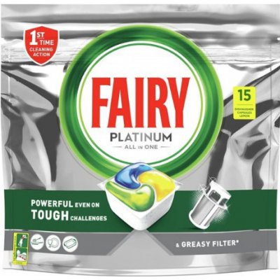 Fairy Platinum All in 1 Lemon gélové tablety do umývačky riadu 15 ks