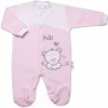 Baby Nellys Dojčenský overal froté Macko Hello ružový