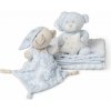 INTERBABY | Deka mäkká guličky + prítulka + medvedík - MODRÁ