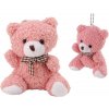 Prívesok na kľúče Lean Toys medvedík 10 cm ružový