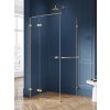 New Trendy Avexa Gold Brushed sprchovací kút 100x90 cm štvorcová zlatá brúsené/priehľadné sklo EXK-3019