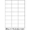 CDRmarket ETR0ECO0511A4100 samolepiace etikety 70 x 42,4 mm, 21 etiket, A4, 100 listů, biela