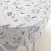 Biante Bavlnený oválny obrus Sandra SA-471 Lastovičky s motýlikmi na svetlo sivom ornamente 60x100 cm