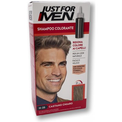 Šampón na zakrytie sivých vlasov farba svetlohnedá Just for men H25 Light Brown