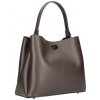 Kožená kabelka do ruky 232 tmavohnedá MADE IN ITALY Hnedá