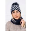 Súprava dámska čiapka a šál K155 - námornícka modrá Uni