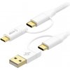 AlzaPower MultiCore 4in1 USB 60W 480Mbps 1m biely APW-CBM401W