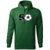 Futbal okrúhle narodeniny 50 - Mikina pánska Cape s kapucňou - L ( Fľaškovozelená )