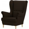 Kreslo ušiak KING II tmavohnedý - MALMO 94 - VÝPREDAJ (zostáva 1 ks)