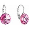 Náušnice bižutérie so Swarovski kryštálmi ružové okrúhle 51002.3 rose