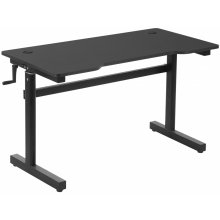 Vinsetto Stôl s nastaviteľnou výškou ručný kľukový výťah MDF Kov Čierna 120 x 60 x 72-117 cm