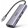 Ugreen CM512 HUB adaptér USB-C - 2x USB 3.2 / HDMI 4K / SD TF / USB-C PD 100W / RJ45, šedý (60515 CM512)