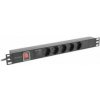 Lanberg napájacia lišta rack PDU 19'' 1U 10A 5x Schuko 2m čierna C14