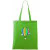 Teplovzdušný balón v oblakoch - Taška bavlnená - 42 x 38 cm ( Apple Green )