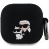 Karl Lagerfeld 3D Logo NFT Karl and Choupette Silikonové Pouzdro pro AirPods 4 Black