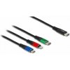 Delock Nabíjací kábel USB USB 2.0 USB-C ® zástrčka, USB-C ® zástrčka, USB Micro-B zástrčka, Apple Lightning konektor 1.00 m čierna 86596; 86596