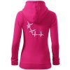 EKG bouldering - Mikina dámska trendy zipper s kapucňou - M ( Purpurová )