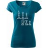 Šachové figúrky kreslené - Pure dámske tričko - S ( Petrolejová )