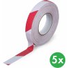Protišmyková páska, jemné zrno, 25 mm x 18,3 m, balenie 5 ks, bielo-červená