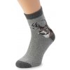 Wooline Hebké vlnené ponožky s Jeleňom šedé