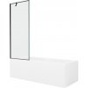 MEXEN/S - Cubik obdĺžniková vaňa 160 x 70 cm s panelom + vaňová zástena 70, čierna vzor 550316070X9507007070