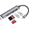 Interlook HUB | Rozbočovač USB-C pre 3x USB + SD + TF karty | adaptér, rozbočovač typ C 5v1
