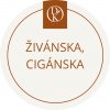 Davídkovo koření Etiketa Živánska, cigánska, béžová priemer 4,5 cm 1 ks