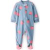 CARTER'S Overal na zips fleece Sleep & Play blue Apple dievča NB/vel.56