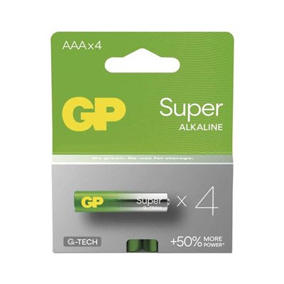 Batéria alkalická, AAA (LR03), AAA, 1.5V, GP, blister, 4-pack, SUPER