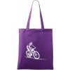 MTB kreslený cyklista - Taška bavlnená - 42 x 38 cm ( Fialová )
