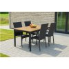 VerDesign, MATIAS záhradná zostava 4P+1, čierna masív,ratan, umelý ratan