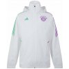 adidas Men's Bayern 2023-2024 Water and Wind Resistant Rain.RDY Long Sleeve Licensed Rain Anorak White XL