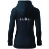 Ekg Ukrajina trojzubec mikina dámská Cape s kapucí Tmavomodrá veľmi tmavá skoro čierna