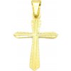MYRO Zlatý prívesok v tvare kríža zo žltého zlata
