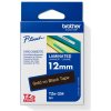 TZE-334, čierna/zlatá, 12 mm - páska BROTHER TZ334 zlaté písmo, čierna páska Tape (12mm) (TZE334)