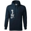 Husľový kľúč gitara - Mikina pánska Cape s kapucňou - 4XL ( Tmavomodrá (veľmi tmavá - skoro čierna) )