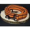 Palkar vodítko prepínacie z popruhu pre psov 250 cm x 25 mm oranžová s páskami (Palkar vodítko prepínacie z popruhu pre psov 250 cm x 25 mm oranžová s páskami)