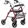 Štvorkolesové chodítko so sedačkou a košíkom - štvorkolka RA 882, červená