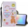 Peňaženkové kožené puzdro na Xiaomi Mi Note 10 Lite - Smiling Face Bear