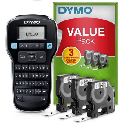 Tlačiareň samolepiacich štítkov Dymo, LabelManager 160, PROMO 3x páska D1 12mm x 7m (2181011)
